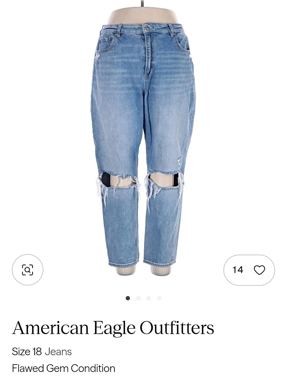 American Eagle Outfitters Light Wash Distressed Boyfriend Jeans